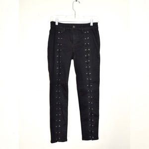F21 Lace Up Black Jeans